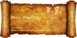 Merz Zomilla névjegykártya